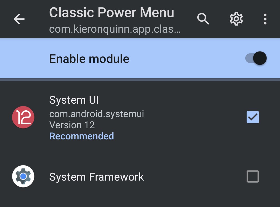 تفعيل إضافة Classic Power Menu