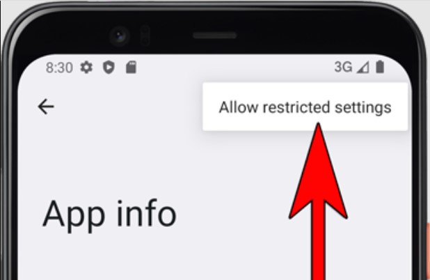 زر Allow Restricted Settings