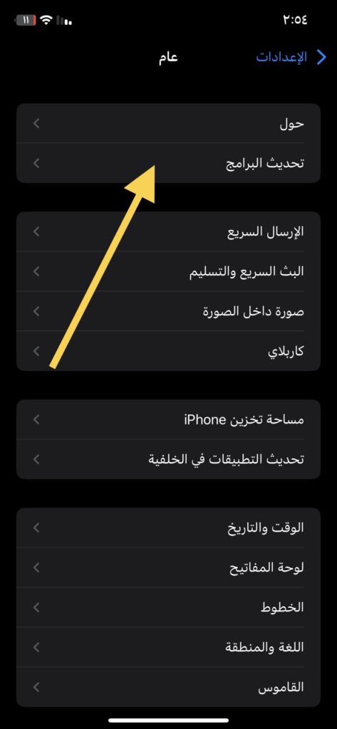 تحديث البرامج