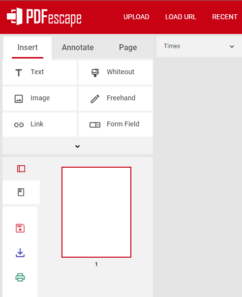 قائمة insert فى موقع تعديل PDF