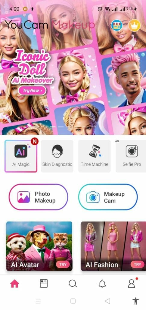 برنامج YouCam Makeup للاندرويد