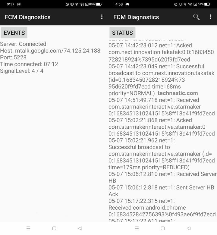 كود الوصول إلى صفحة FCM