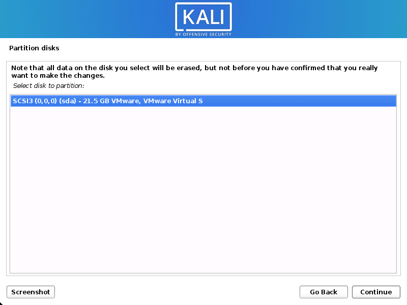 kali linux installer 12