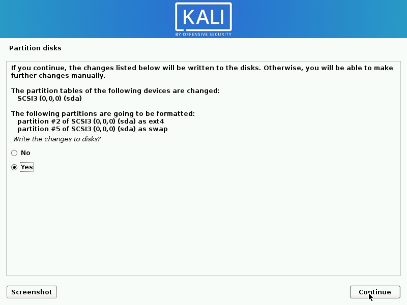 kali linux installer 15