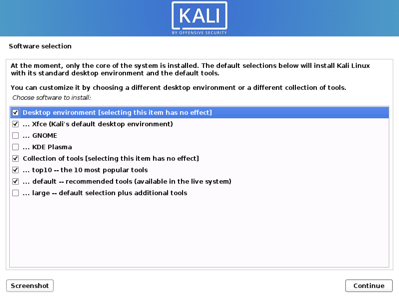 kali linux installer 17