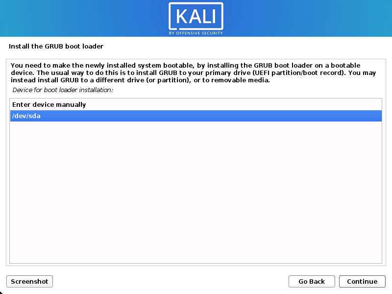 kali linux installer 19