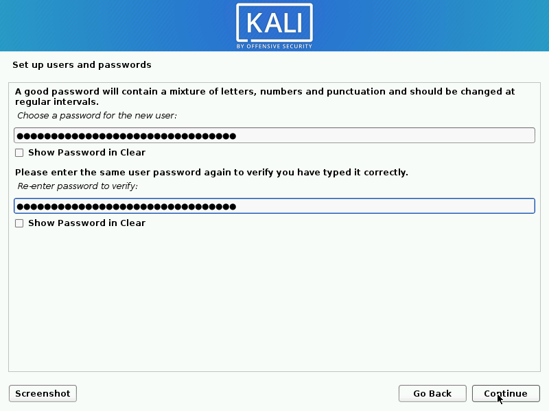 kali linux installer 9