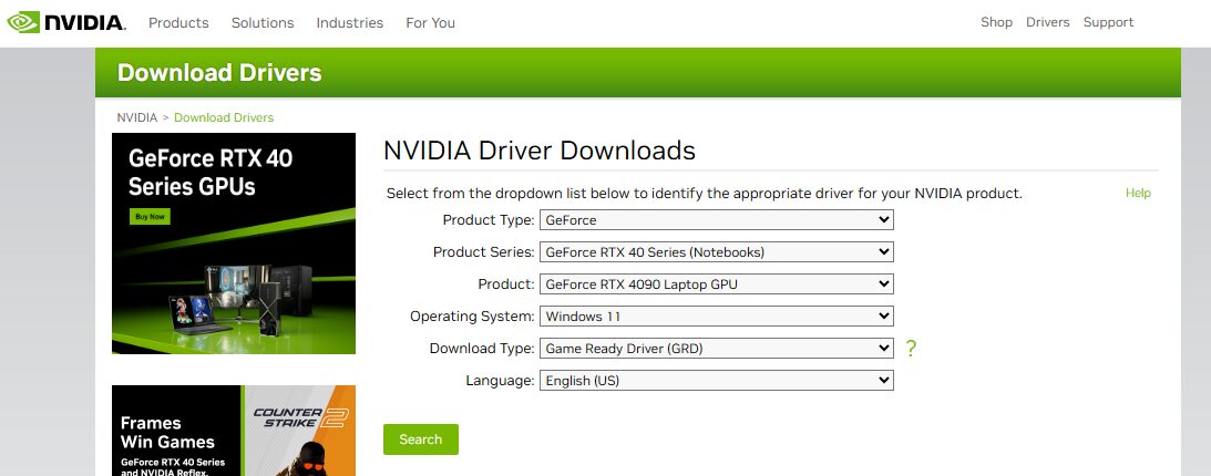 nvidia drivers