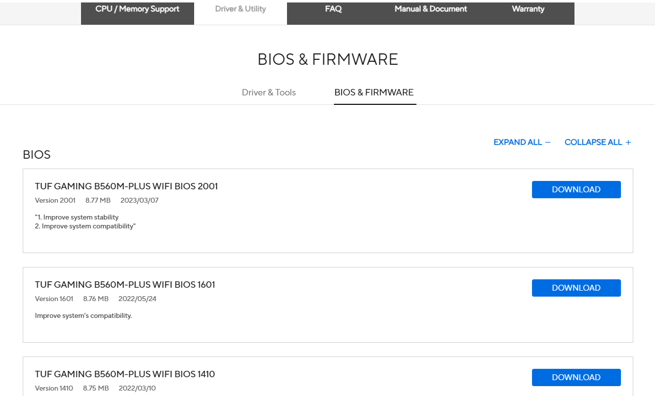  ASUS BIOS Update