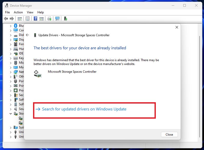 Update storage controller driver of SSD 4