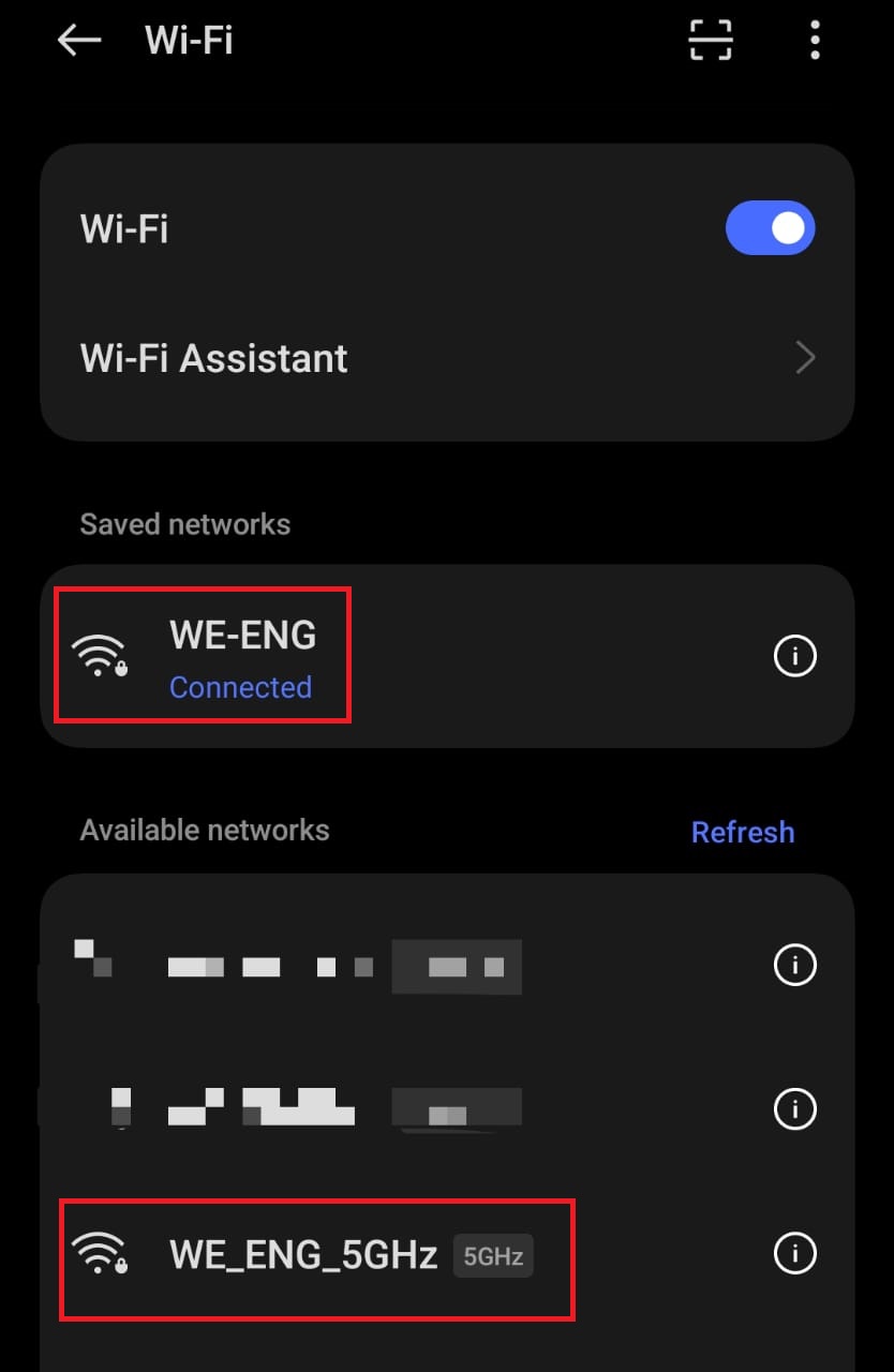 2.4GHz and 5GHz Network