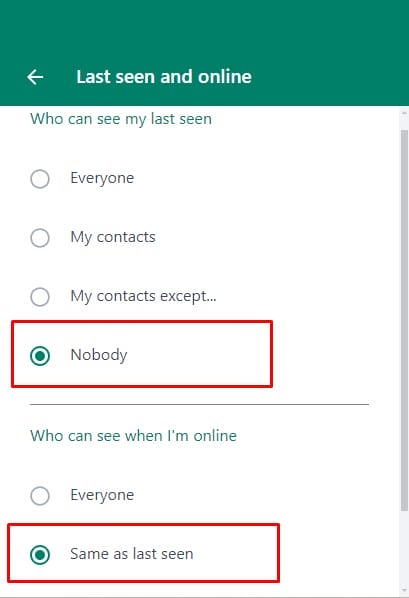 Hide online on whatsapp web