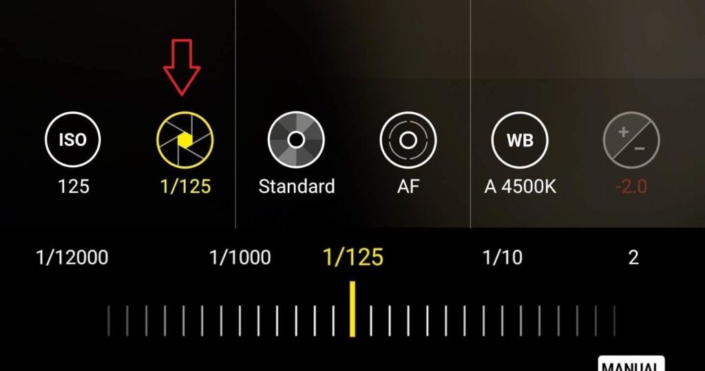 تعديل إعدادات shutter speed في كاميرا الموبايل