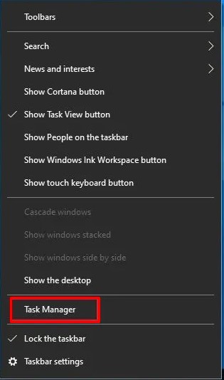 open task manager windows 10